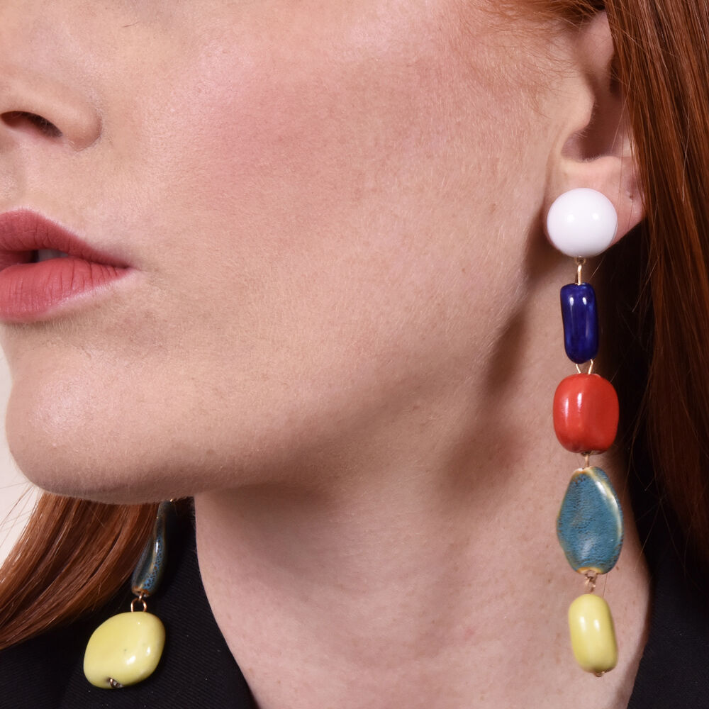 Culturesse Claudette Color Drops Statement Earrings