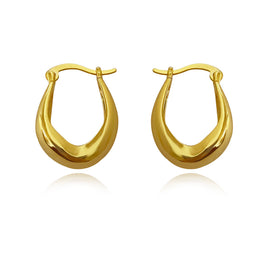 Culturesse Krista Modern Bowl Huggie Earrings - Gold