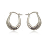 Culturesse Krista Modern Bowl Huggie Earrings - Silver