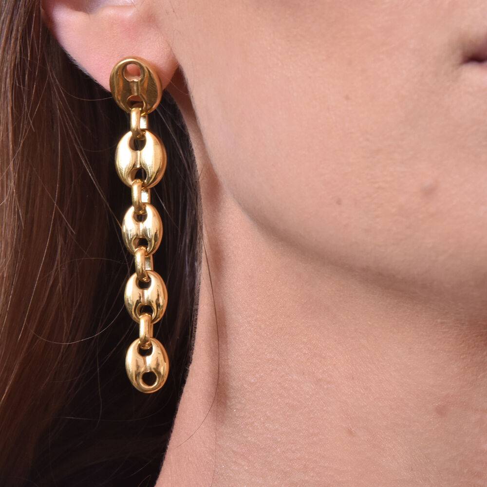 Culturesse Evren Gold Chain Earrings