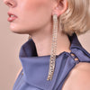 Culturesse Elizabeth Diamante Gold Tassel Earrings