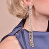 Culturesse Elizabeth Diamante Gold Tassel Earrings