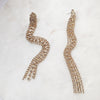 Culturesse Elizabeth Diamante Gold Tassel Earrings