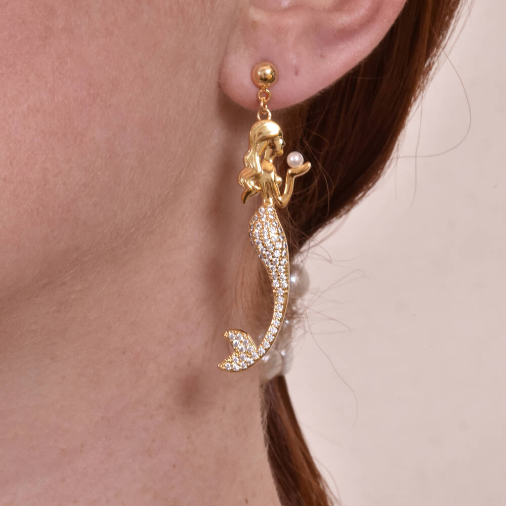 Culturesse The Golden Mermaid Earrings