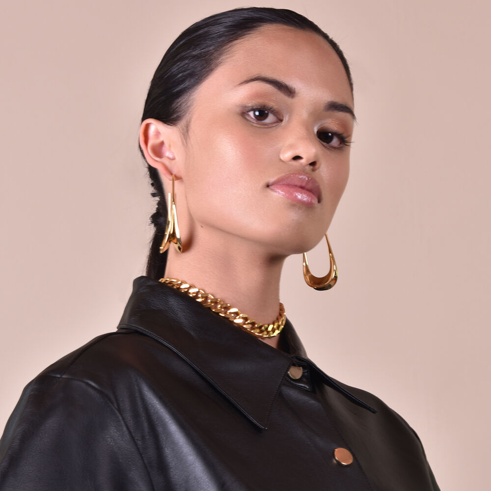 Culturesse Carmela Catwalk Gold Loop Earrings