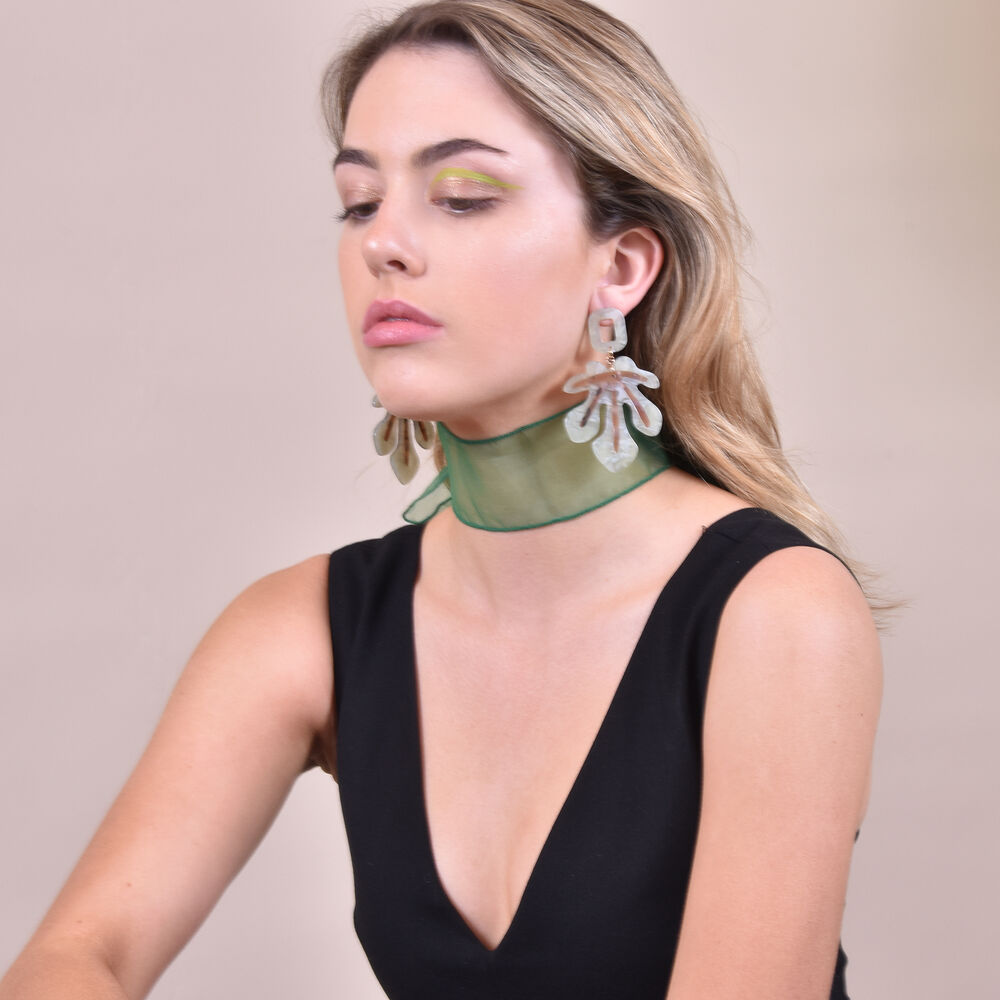 Culturesse Forever Green Statement Earrings