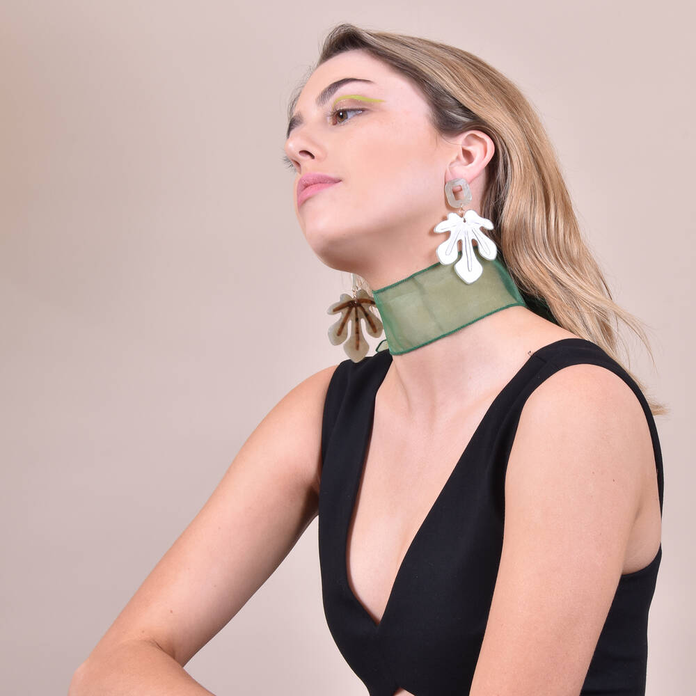 Culturesse Forever Green Statement Earrings