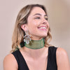 Culturesse Forever Green Statement Earrings