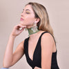 Culturesse Forever Green Statement Earrings