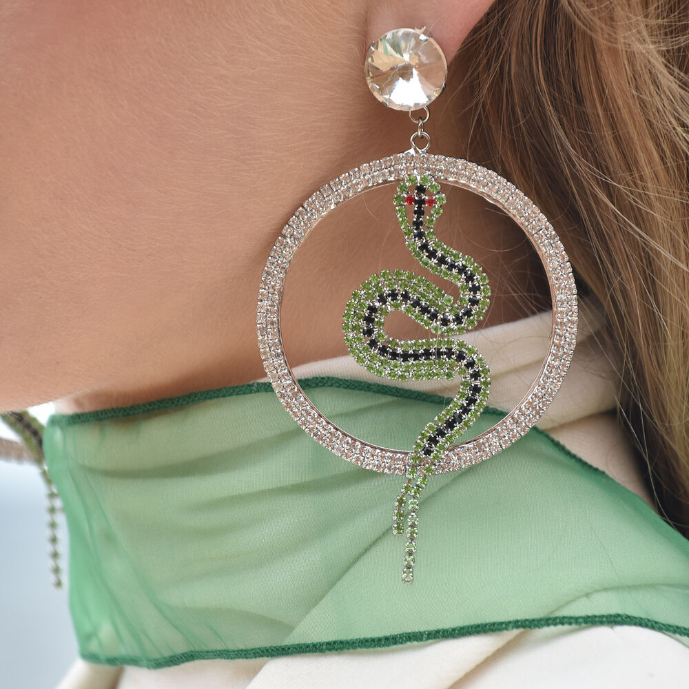 Culturesse Livi Wild Heart Snake Earrings
