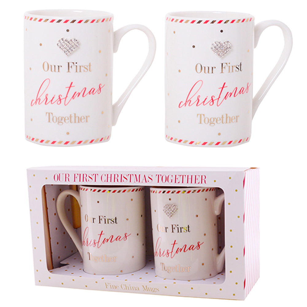 Our First Christmas Together Fine China Mug Set of 2