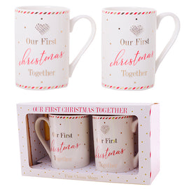 Our First Christmas Together Fine China Mug Set of 2