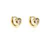 Culturesse Delja Dainty Zircon Heart Huggie Earrings (Gold)
