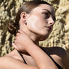 Culturesse Delja Dainty Zircon Heart Huggie Earrings (Silver)