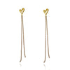 Culturesse Lucian Gold Heart String Earrings