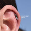 Culturesse Aquarius Helix Screw Back Earring (Silver Single Piece)