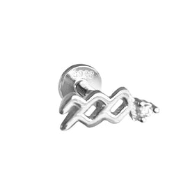 Culturesse Aquarius Helix Screw Back Earring (Silver Single Piece)