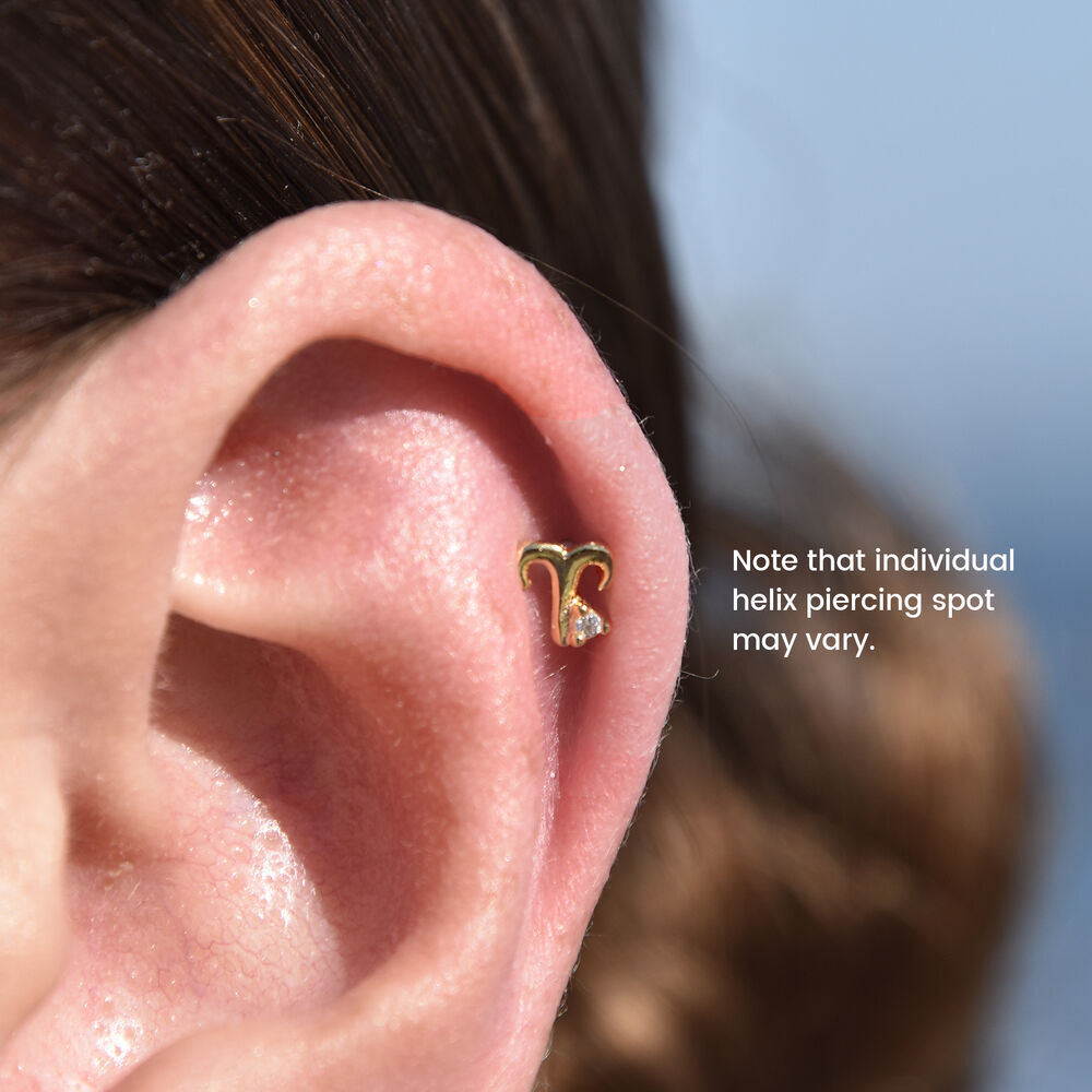 Culturesse Aries Helix Screw Back Earring (Gold Single Piece)