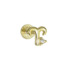 Culturesse Aries Helix Screw Back Earring (Gold Single Piece)