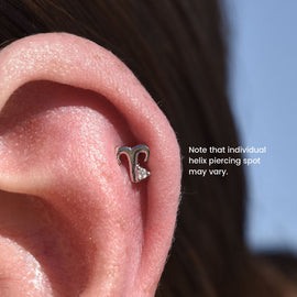 Culturesse Aries Helix Screw Back Earring (Silver Single Piece)