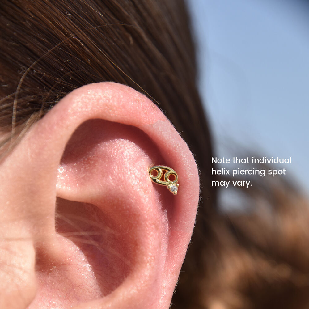 Culturesse Cancer Helix Screw Back Earring (Gold Single Piece)