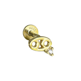 Culturesse Cancer Helix Screw Back Earring (Gold Single Piece)