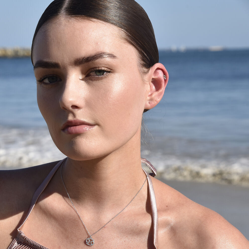 Culturesse Cancer Helix Screw Back Earring (Silver Single Piece)