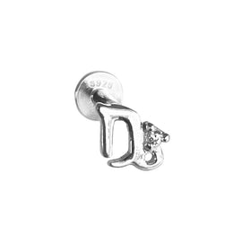 Culturesse Capricorn Helix Screw Back Earring (Silver Single Piece)