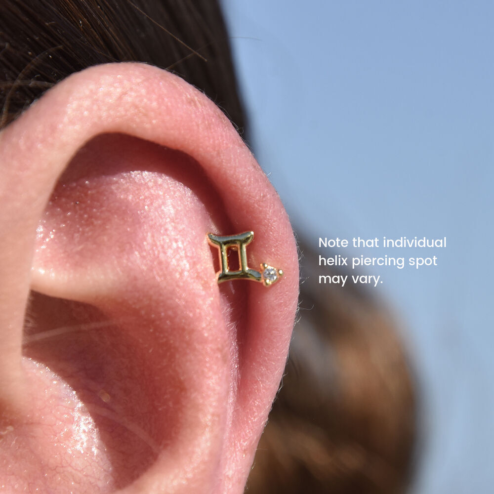Culturesse Gemini Helix Screw Back Earring (Gold Single Piece)