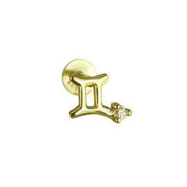 Culturesse Gemini Helix Screw Back Earring (Gold Single Piece)