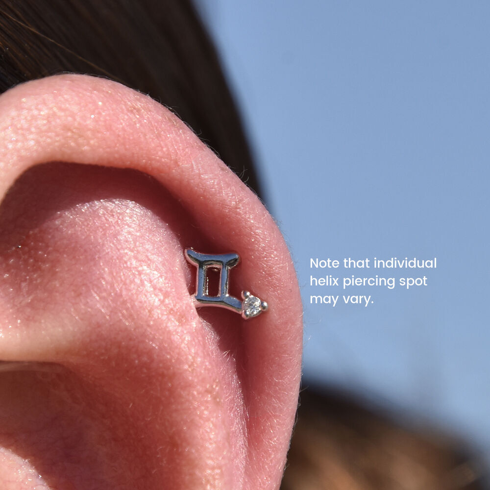 Culturesse Gemini Helix Screw Back Earring (Silver Single Piece)