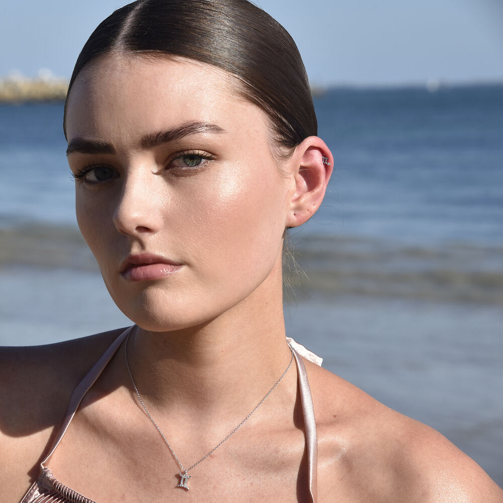 Culturesse Gemini Helix Screw Back Earring (Silver Single Piece)