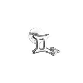 Culturesse Gemini Helix Screw Back Earring (Silver Single Piece)
