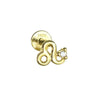 Culturesse Leo Zodiac Helix Screw Back Earring (Gold Single Piece)