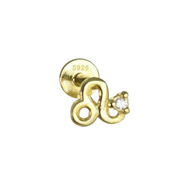 Culturesse Leo Zodiac Helix Screw Back Earring (Gold Single Piece)