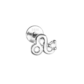 Culturesse Leo Helix Screw Back Earring (Silver Single Piece)