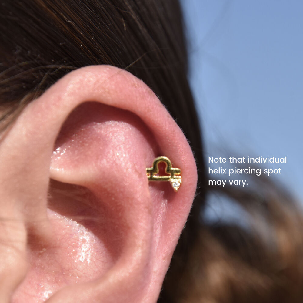 Culturesse Libra Helix Screw Back Earring (Gold Single Piece)