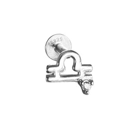 Culturesse Libra Helix Screw Back Earring (Silver Single Piece)