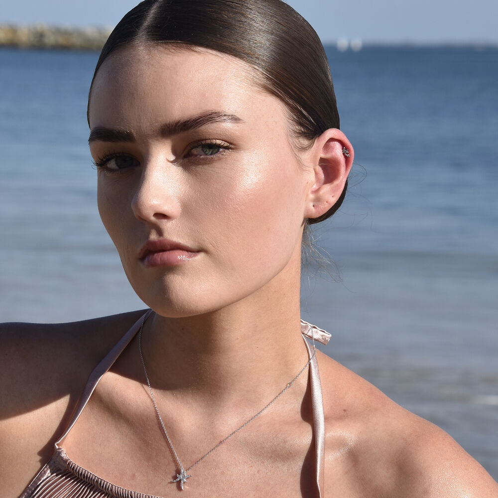 Culturesse Pisces Helix Screw Back Earring (Silver Single Piece)