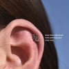 Culturesse Pisces Helix Screw Back Earring (Silver Single Piece)