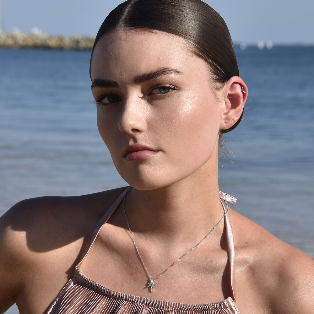 Culturesse Pisces Helix Screw Back Earring (Silver Single Piece)