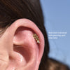 Culturesse Aquarius Helix Screw Back Earring (Gold Single Piece)