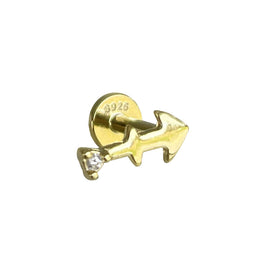 Culturesse Sagittarius Helix Screw Back Earring (Gold Single Piece)