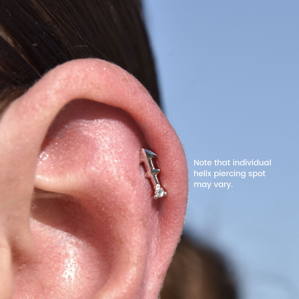Culturesse Sagittarius Helix Screw Back Earring (Silver Single Piece)