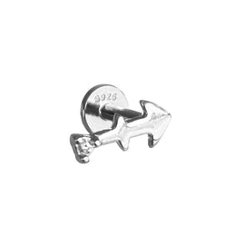Culturesse Sagittarius Helix Screw Back Earring (Silver Single Piece)