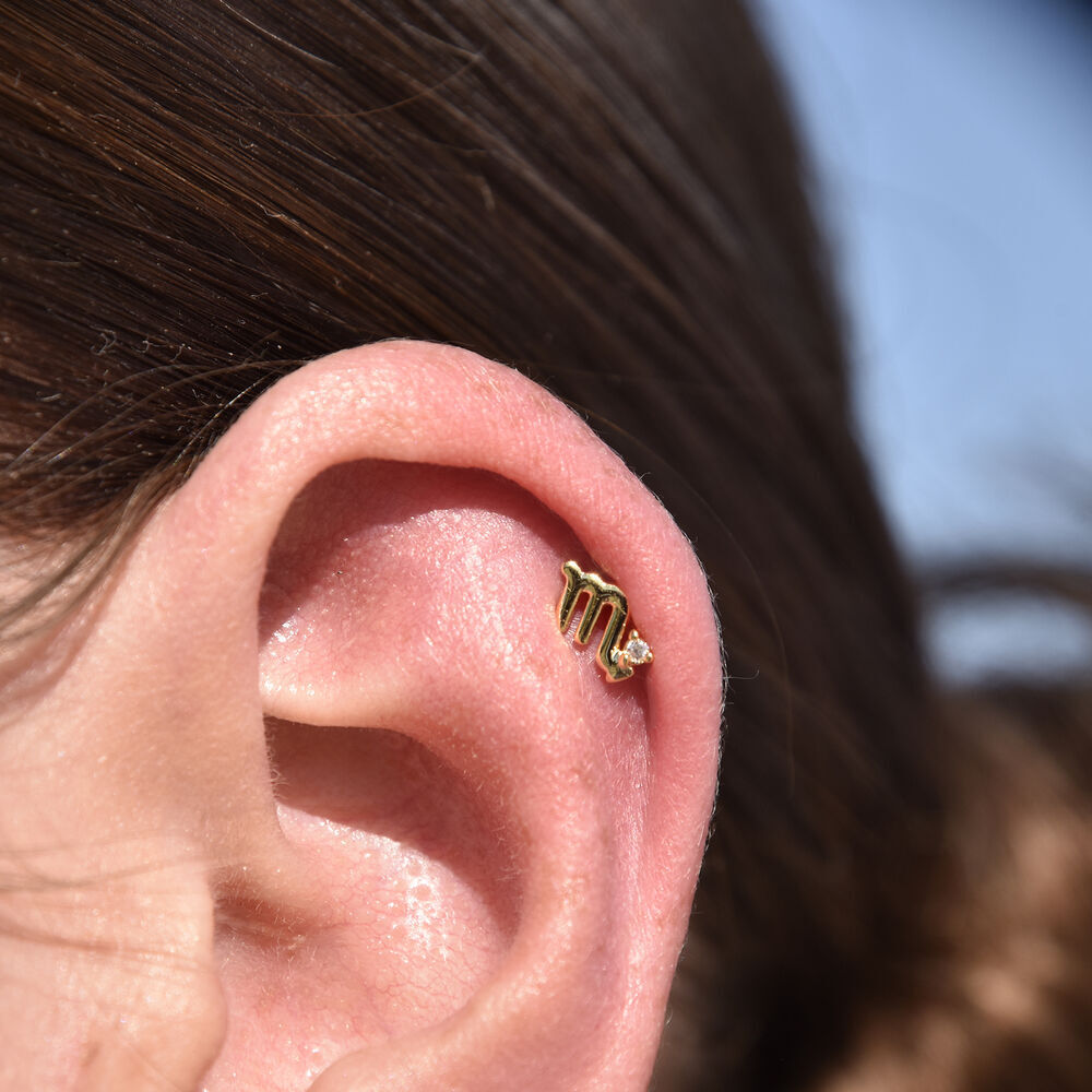 Culturesse Scorpio Helix Screw Back Earring (Gold Single Piece)