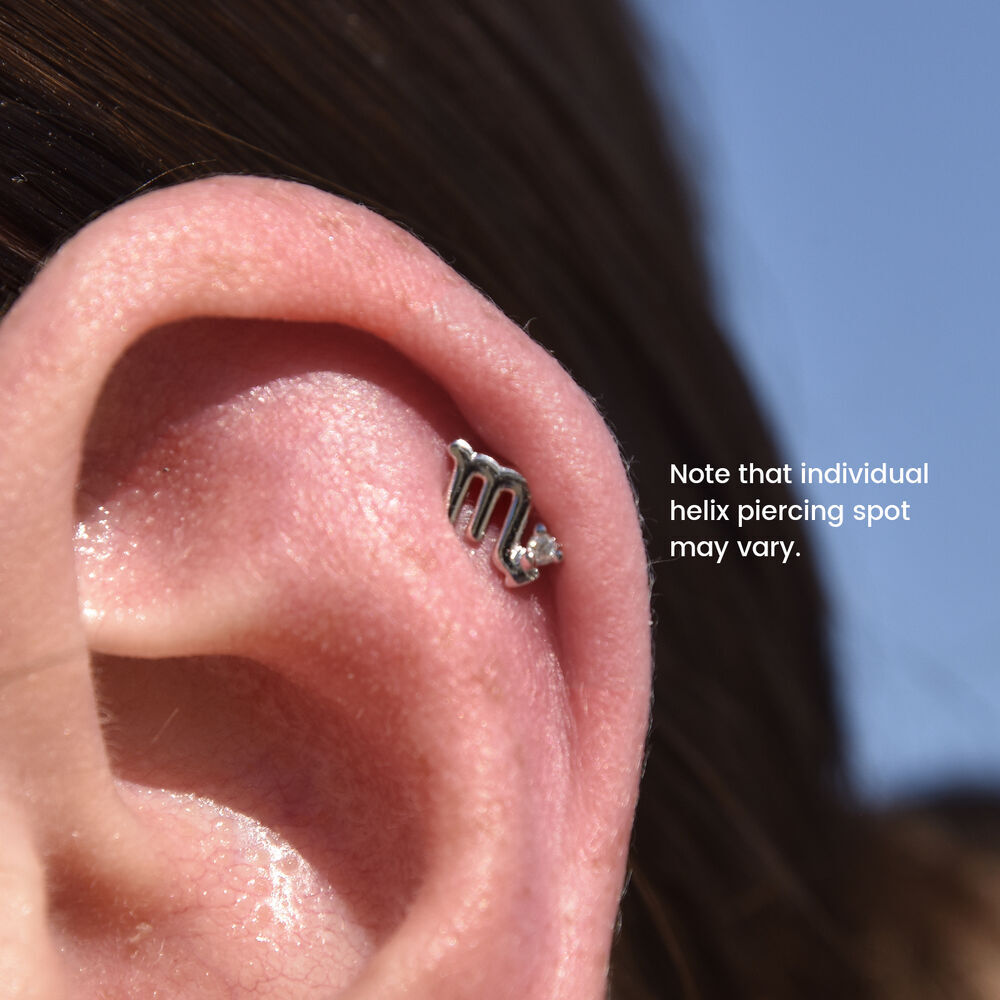 Culturesse Scorpio Helix Screw Back Earring (Silver Single Piece)