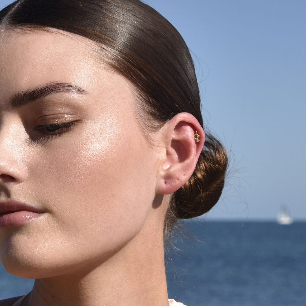 Culturesse Taurus Helix Screw Back Earring (Gold Single Piece)