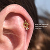 Culturesse Taurus Helix Screw Back Earring (Gold Single Piece)