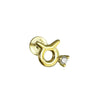 Culturesse Taurus Helix Screw Back Earring (Gold Single Piece)